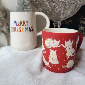 Rae Dunn Merry Christmas Mug & Holiday Cat Mug